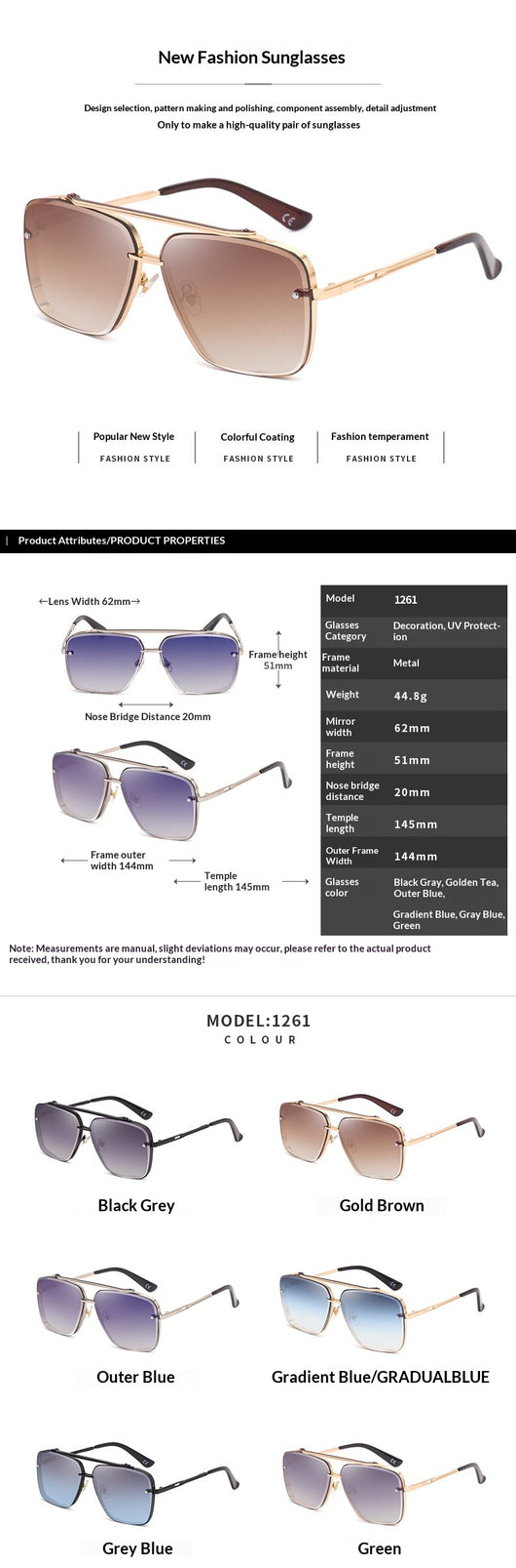 Gafas de Sol Retro Metal Cuadradas para Hombre - Estilo Vintage Trendy - Image 12