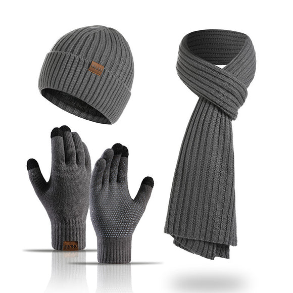 Conjunto Invernal 3 en 1: Gorro, Bufanda y Guantes Tejidos