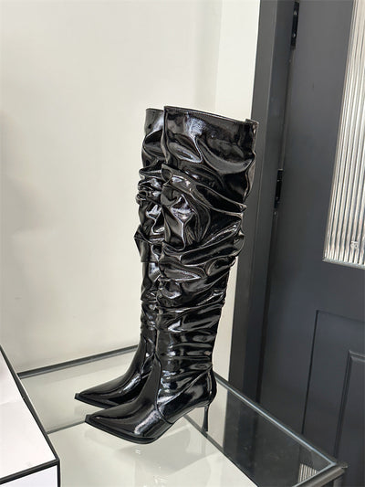 Botas Stiletto Over The Knee Estilo Texturizado Otoño - Image 11