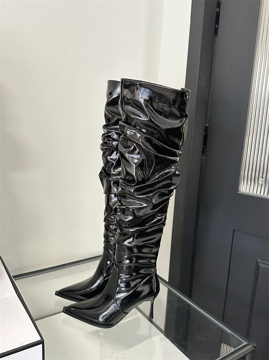 Botas Stiletto Over The Knee Estilo Texturizado Otoño - Image 11