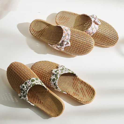 Pantuflas de Lino y Pasto para Mujer - Antideslizantes para Casa - Image 2