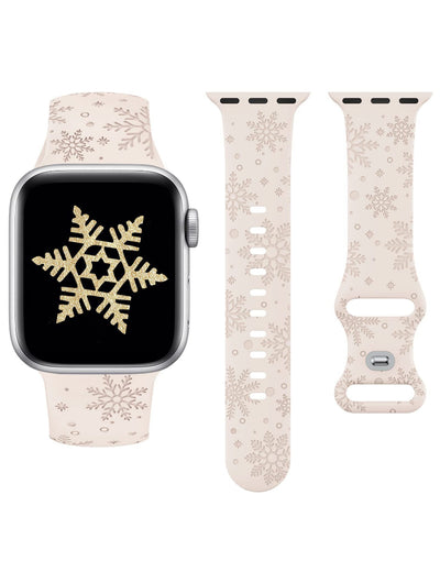 Correa de Reloj Navideña con Grabado Láser de Copo de Nieve en Silicona Texturizada - Image 5