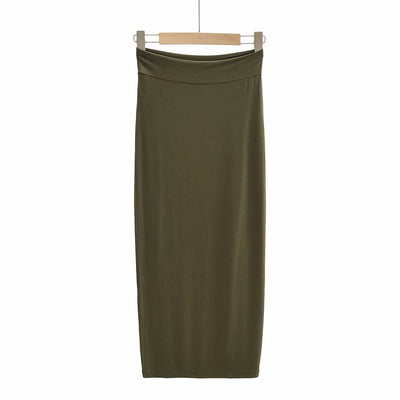 Falda Elástica Cintura Alta Slim Fit Largo Medio - Image 4