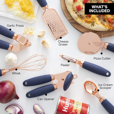Juego de 7 Utensilios de Cocina en Acero Inoxidable Premium