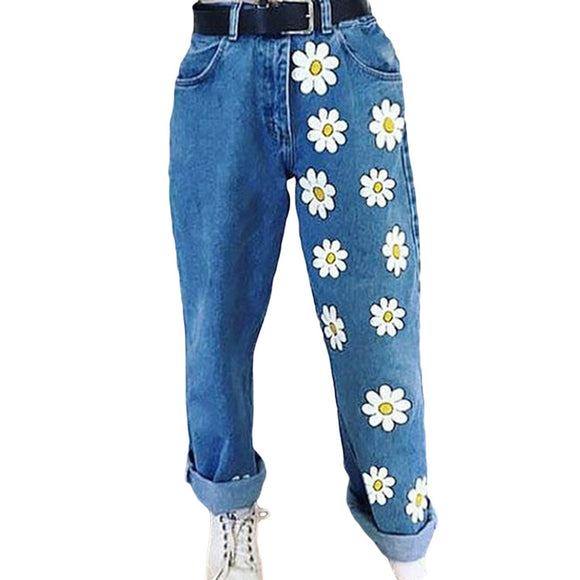 Pantalones Denim Slim Estampados