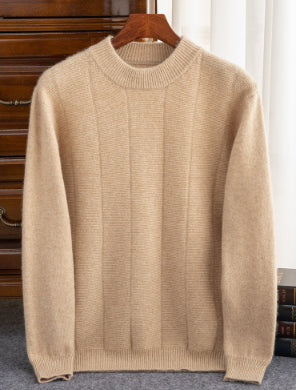 Suéter de Cachemira para Hombre Invierno - Cuello Redondo Rayas Doble Grosor - Image 16