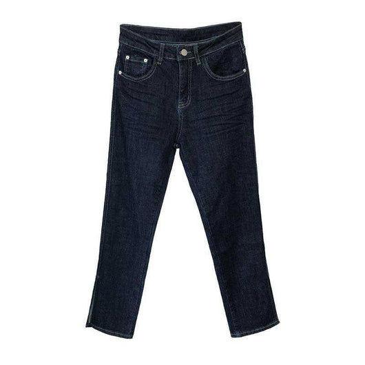 Pantalones Vaqueros Cintura Alta Estilo Coreano Talla Grande Slim Pierna Recta - Image 7