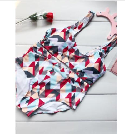 Conjunto de Bikini Vintage de Cintura Alta para Mujer