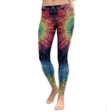 Leggings de Yoga Mandala Flores Arcoíris
