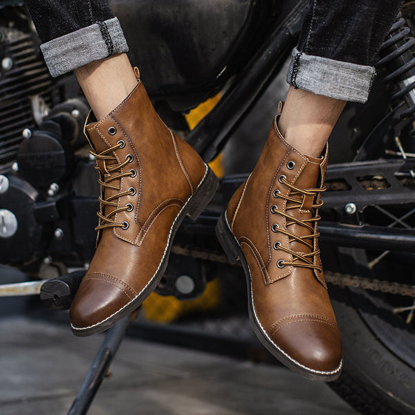 Botas Ankle de Cuero Premium con Forro de Cachemira y Algodón