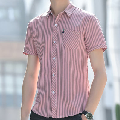 Camisa de Verano para Hombre a Rayas Resistente a Arrugas - Image 7