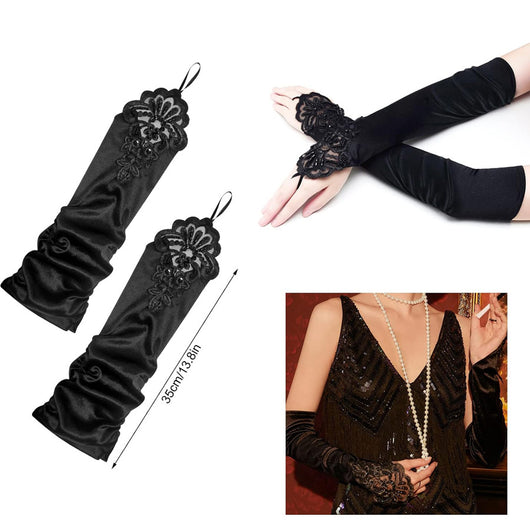 Conjunto de Guantes, Tocado y Accesorios Estilo Años 20 para Mascarada - Image 7