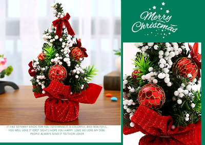 Árbol de Navidad Miniatura 20cm - Decoración Navideña de Escritorio - Image 4