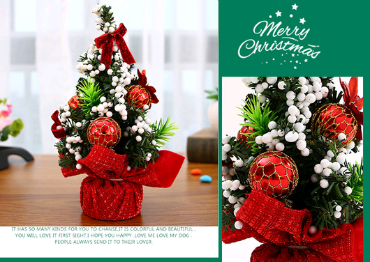 Árbol de Navidad Miniatura 20cm - Decoración Navideña de Escritorio - Image 4