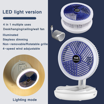 Ventilador de Techo Plegable con Carga USB, Luz LED y 4 Velocidades - Image 19