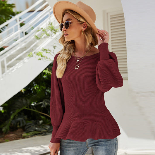 Blusa Tejida con Mangas Linterna y Cintura Marcada - Image 3
