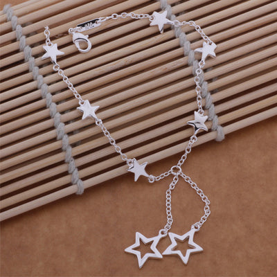 Conjunto de Joyería Plateada: Pulsera, Collar y Aretes Estrella - Image 8