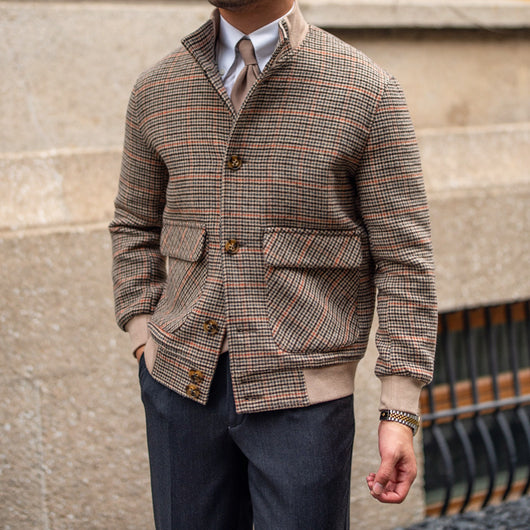 Chaqueta Bomber Tweed con Forro Polar Ajustada y Cuello de Pie - Image 5