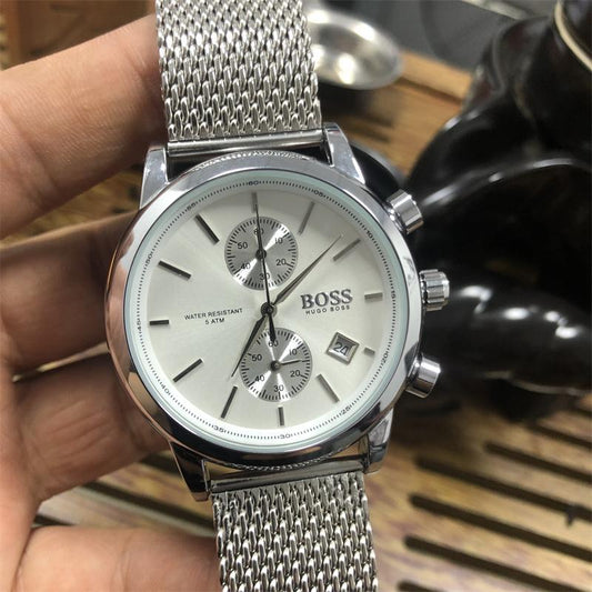Reloj de Hombre con Malla y Movimiento Quartz de 5 Agujas