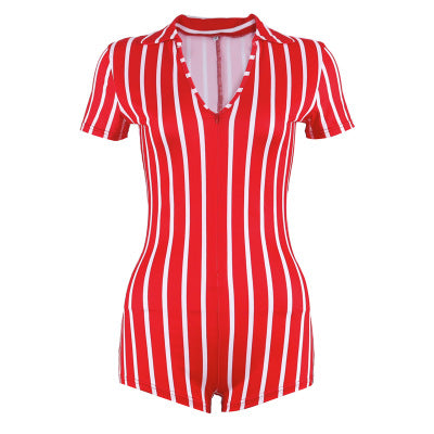 Jumpsuit de Yoga Rayas Manga Corta