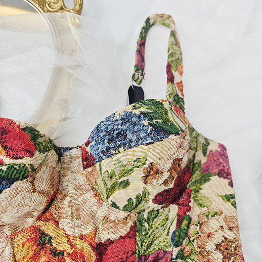 Musculosa Retro Floral con Tirantes Estilo Francés para Mujer - Image 8