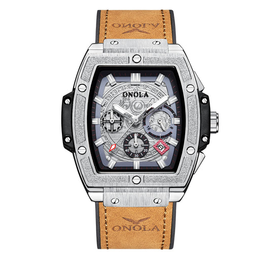 Reloj Multifuncional para Hombre con Correa de Cuero Genuino Resistente al Agua - Image 10