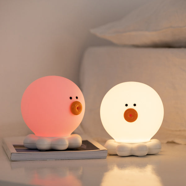 Lámpara Nocturna LED Pulpo de Silicona con Sensor Táctil y Puerto USB