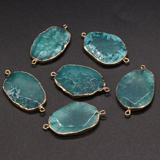 Conectores de Ónice Dragón Irregular Chapados en Oro - Diseño Natural Artesanal - Image 6