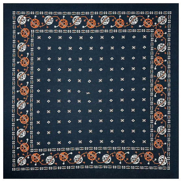 Pañuelo Cuadrado de Algodón Vintage Estampado con Bolsillo