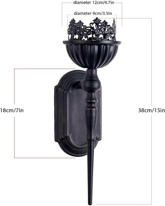 Candelabro Colgante de Hierro Forjado Negro para Decoración - Image 18