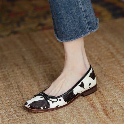 Zapatos Planos Mujer Estampado Leopardo Retro con Crin de Caballo - Image 4