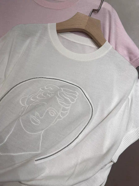 Suéter Tejido Corto para Mujer con Patrón de Cuentas - Diseño Industrial Moderno - Image 12