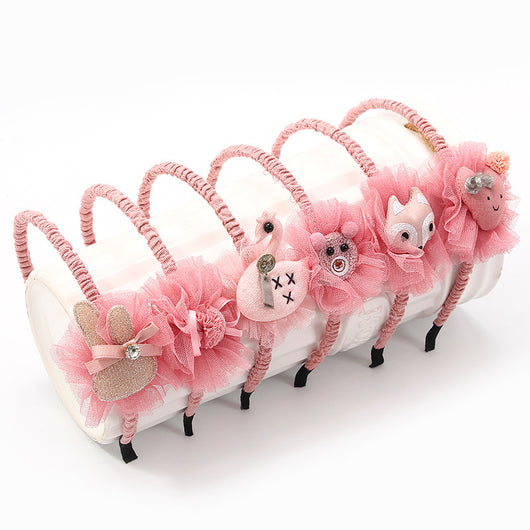 Diadema Infantil Antideslizante con Moño y Encaje - Image 18