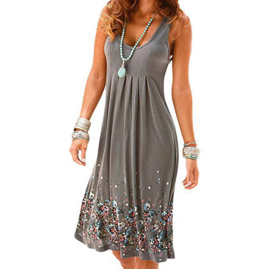 Vestido Floral Suelto sin Mangas para Verano - Casual y Cómodo - Image 8