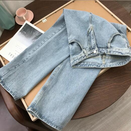Jeans Rectos de Talle Alto Lavado para Mujer - Image 4
