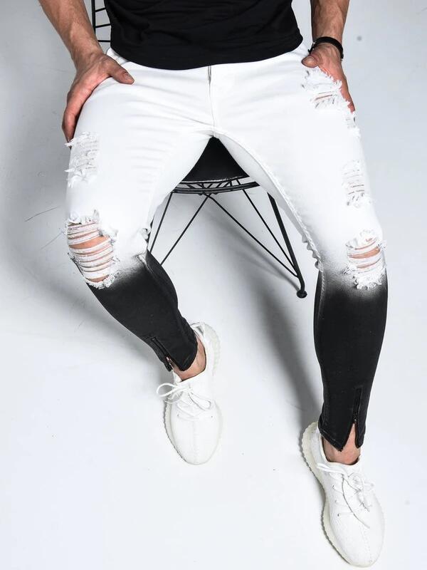 Jeans Rotos Degradados para Hombre - Marca Tide
