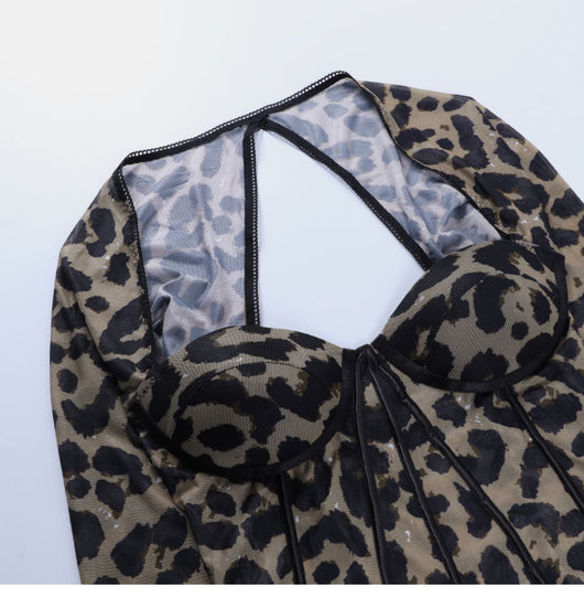 Blusa Estampado Leopardo Vintage de Una Pieza - Image 18
