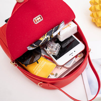 Mochila Backpack Femenina con Pañuelo de Seda Doble Compartimento - Image 19