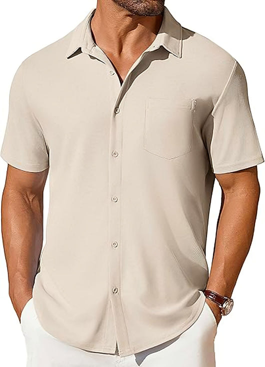 Camisa Casual de Manga Corta Resistente a Arrugas para Hombre - Image 3