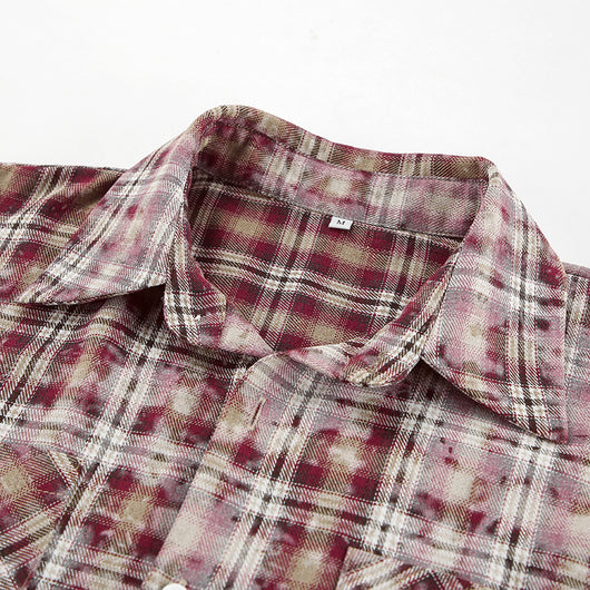 Camisa Cuadros Suelta Manga Larga Casual - Image 27