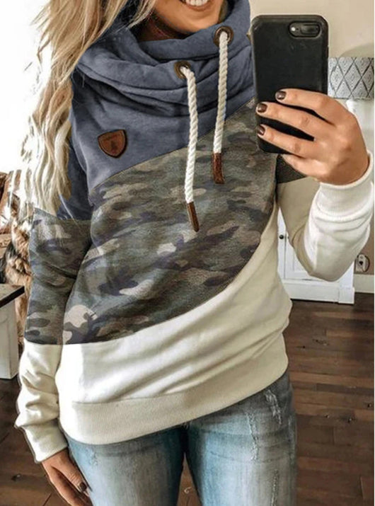 Sudadera Holgada con Capucha y Patchwork - Image 13