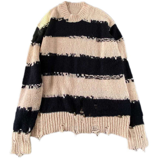 Suéter Tejido Mohair con Rasgos y Rayas para Mujer - Image 7