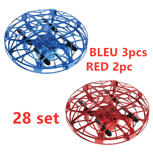Gold mini UFO drone with a spherical protective cage and black propellers, sold as a 3-piece set. - Image 32