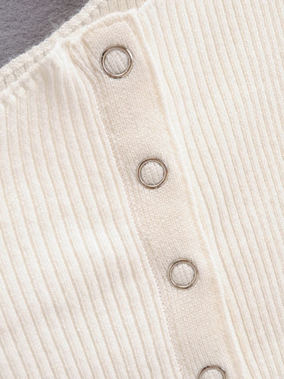 Blusa Entallada de Botón Simple para Mujer - Image 3