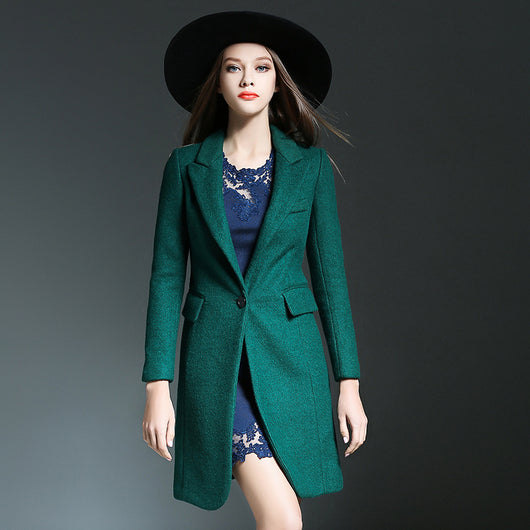 Chaqueta Coreana Slim Ajustada de Largo Medio