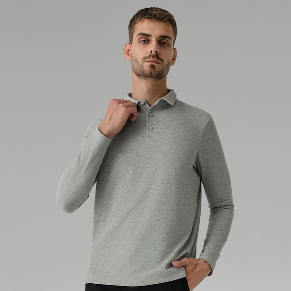 Polo Deportivo Manga Larga Transpirable Secado Rápido para Hombre - Image 6