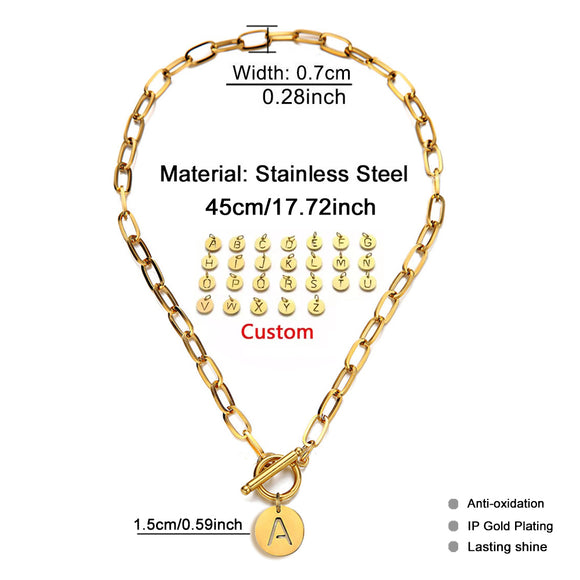 Collar Colgante de Letra Mayúscula para Mujer - Cadena Clavícula