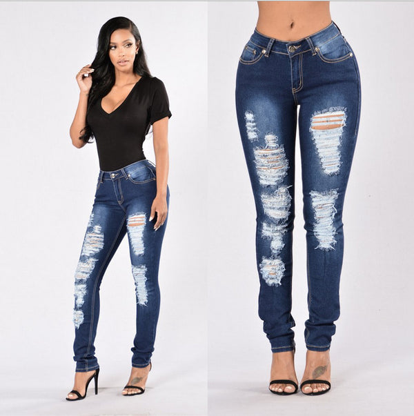 Pantalones Vaqueros Rotos de Moda Contemporánea