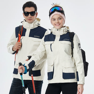 Chaqueta de Esquí para Hombre Impermeable Térmica Softshell Resistente al Viento