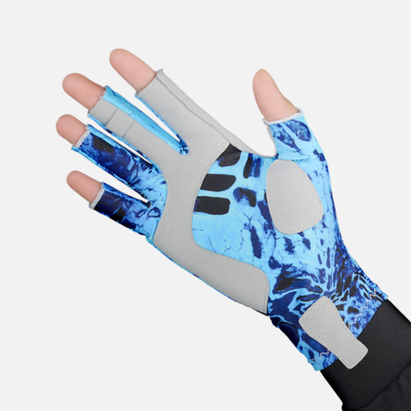 Guantes de Pesca con Dedos Expuestos, Transpirables y Antideslizantes con Protección Solar